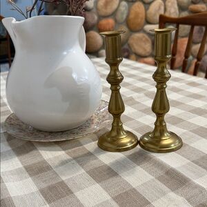 Set of two vintage brass Elegant Gold Candle Holders
